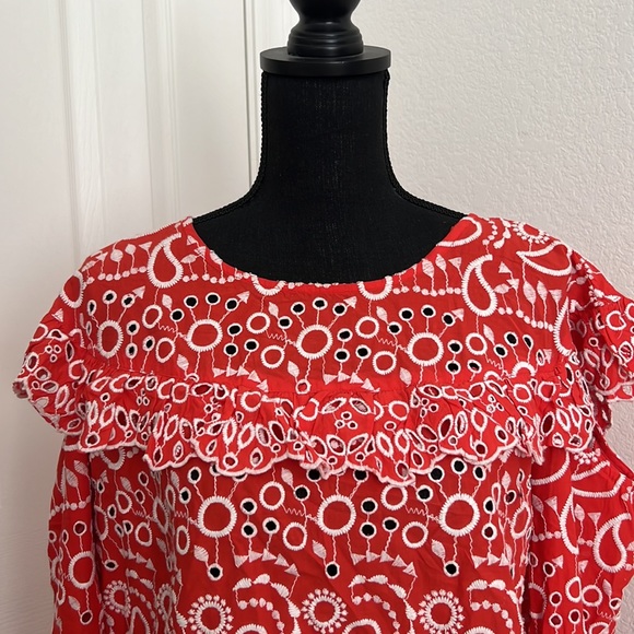 ASOS River Island Broderie Blouse Cold Shoulder - Picture 5 of 14